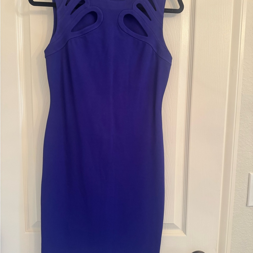 Diane Von Furstenberg Purple Halter Sheath Cocktail Dress